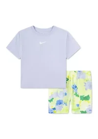 Toddler Girls T-Shirt and Biker Shorts Set