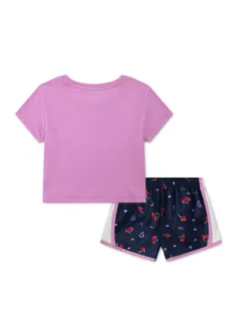 Toddler Girls Fruit Graphic T-Shirt and Shorts Set