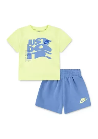 Baby Boys French Terry Graphic T-Shirt and Shorts Set