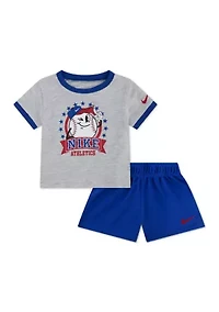 Baby Boys Baseball Graphic T-Shirt and Shorts Set