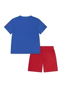 Toddler Boys Dri Fit Graphic T-Shirt and Mesh Shorts Set