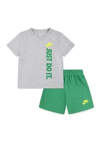 Toddler Boys Graphic French Terry T-Shirt and Shorts Set