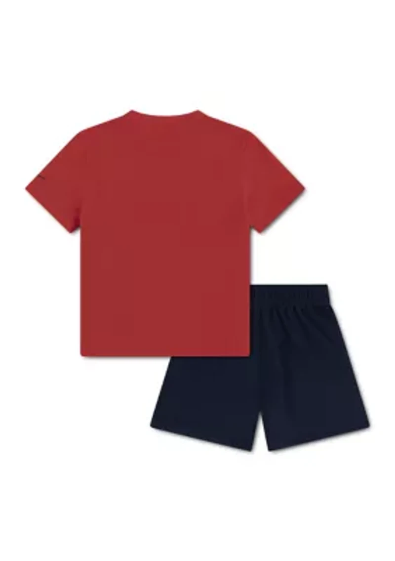 Toddler Girls Baseball Shirt Mesh Shorts