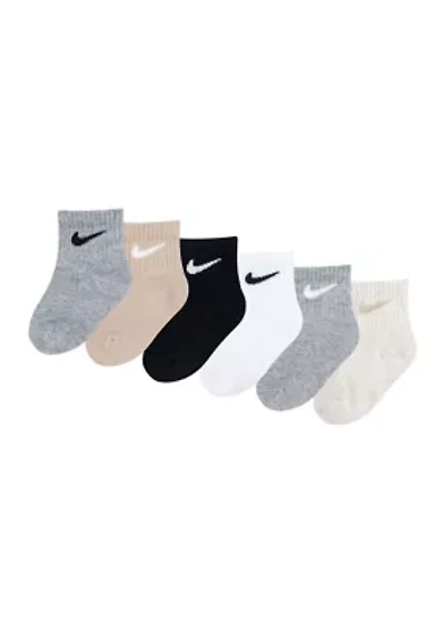 Girls Solid Multicolored Socks - 6 Pack
