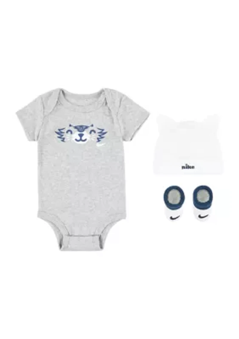 Baby Boys Boxed Bodysuit Animal Face Set