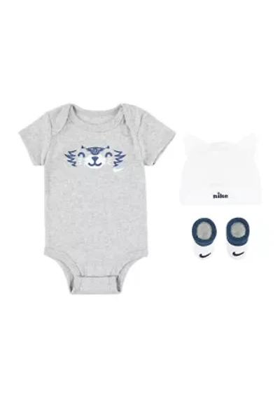 Baby Boys Boxed Bodysuit Animal Face Set