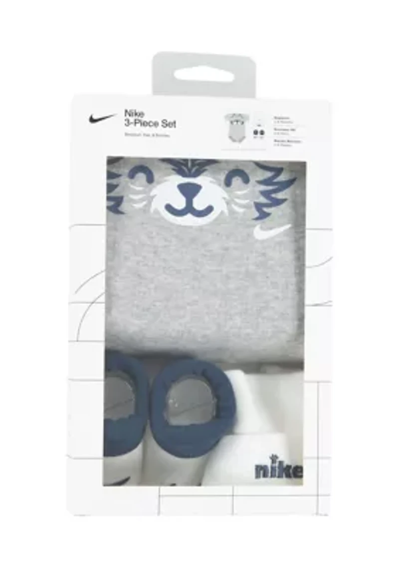 Baby Boys Boxed Bodysuit Animal Face Set