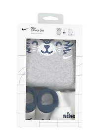 Baby Boys Boxed Bodysuit Animal Face Set
