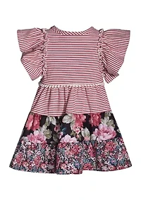 Girls 4-6x Mixed Print Dress