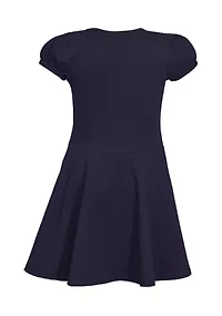 Girls 4-6x Rainbow Graphic Bodice to Color Blocked Skirt Dress