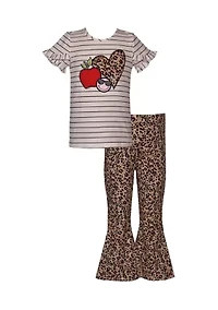 Girls 4-6x Animal Apple Flare Set