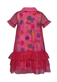 Girls 4-6x Emoji Printed Overlay Dress