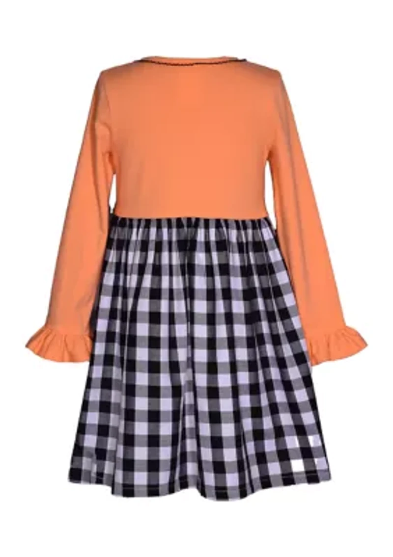 Girls 7-16 Boo Halloween Appliqué Dress