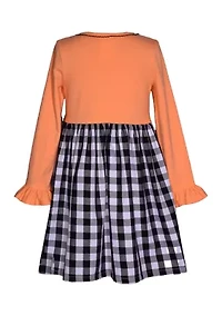 Girls 7-16 Boo Halloween Appliqué Dress