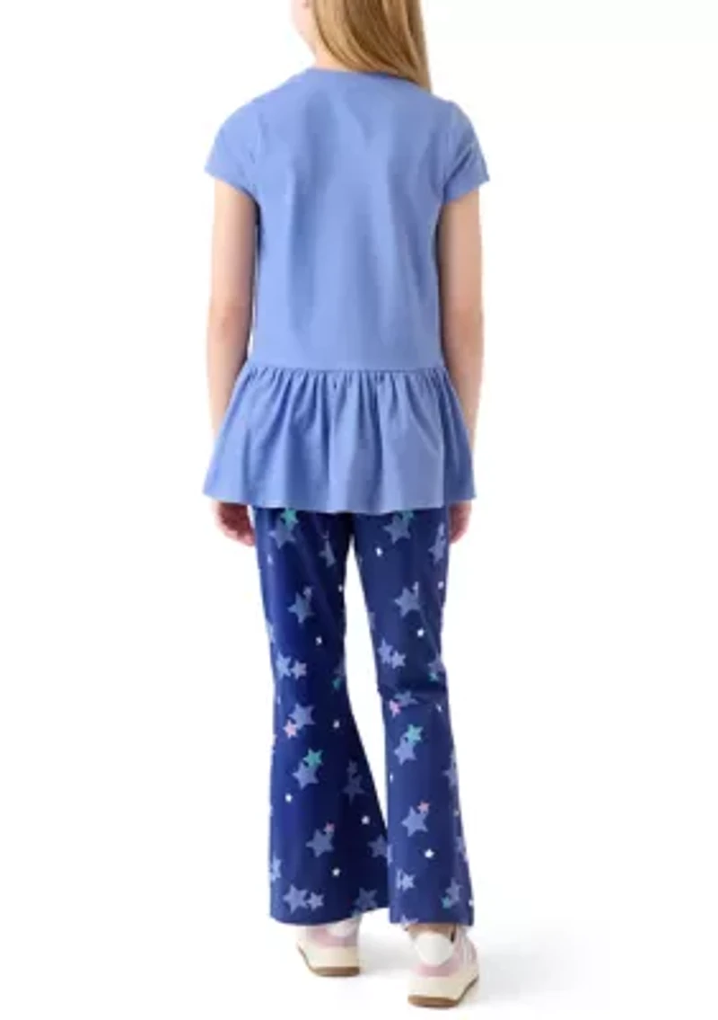 Girls 7-16 Unicorn Tunic Top and Flare Pants Set