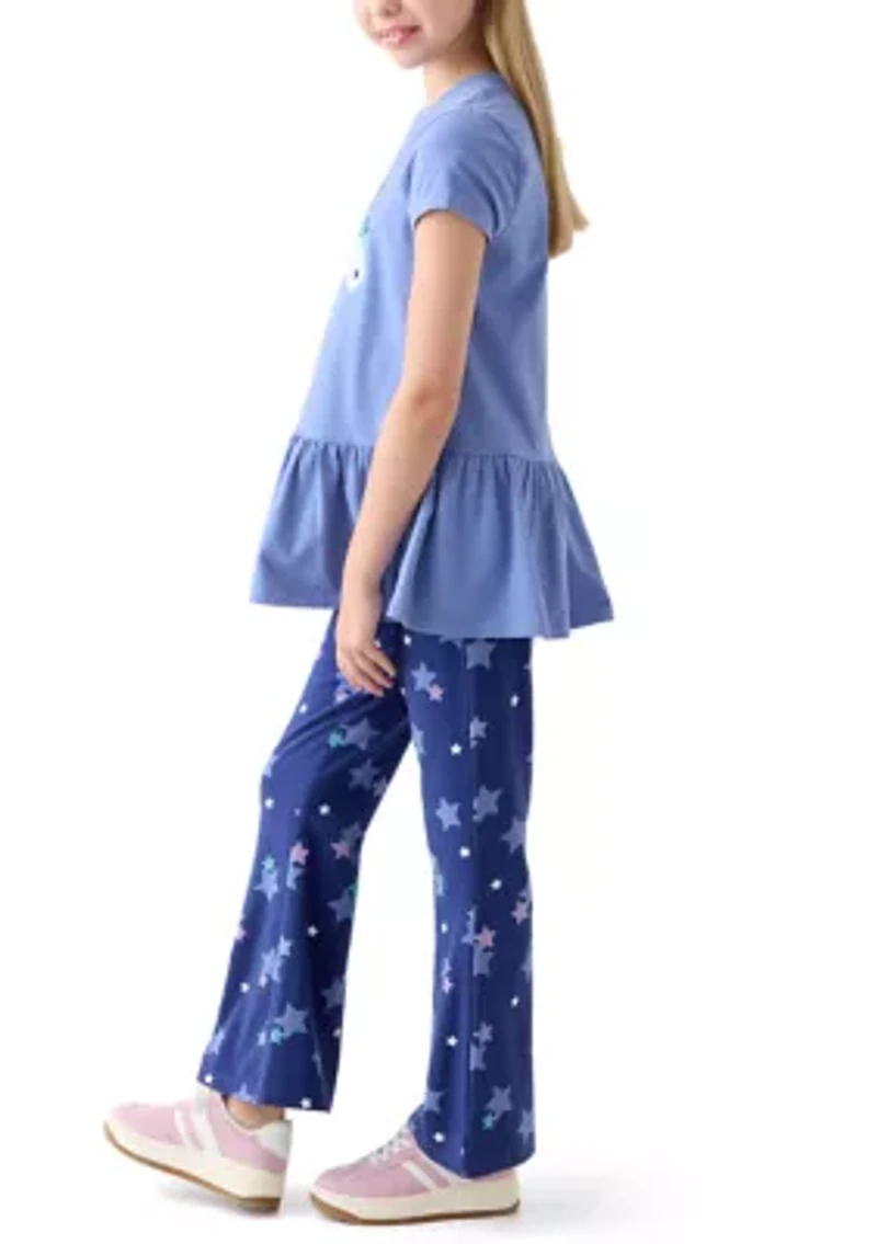 Girls 7-16 Unicorn Tunic Top and Flare Pants Set