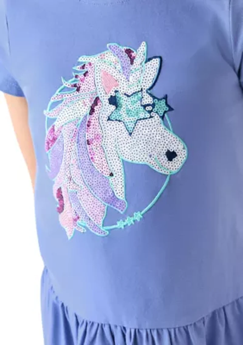 Girls 7-16 Unicorn Tunic Top and Flare Pants Set