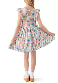 Girls 7-16 Striped Dress and Bag Set