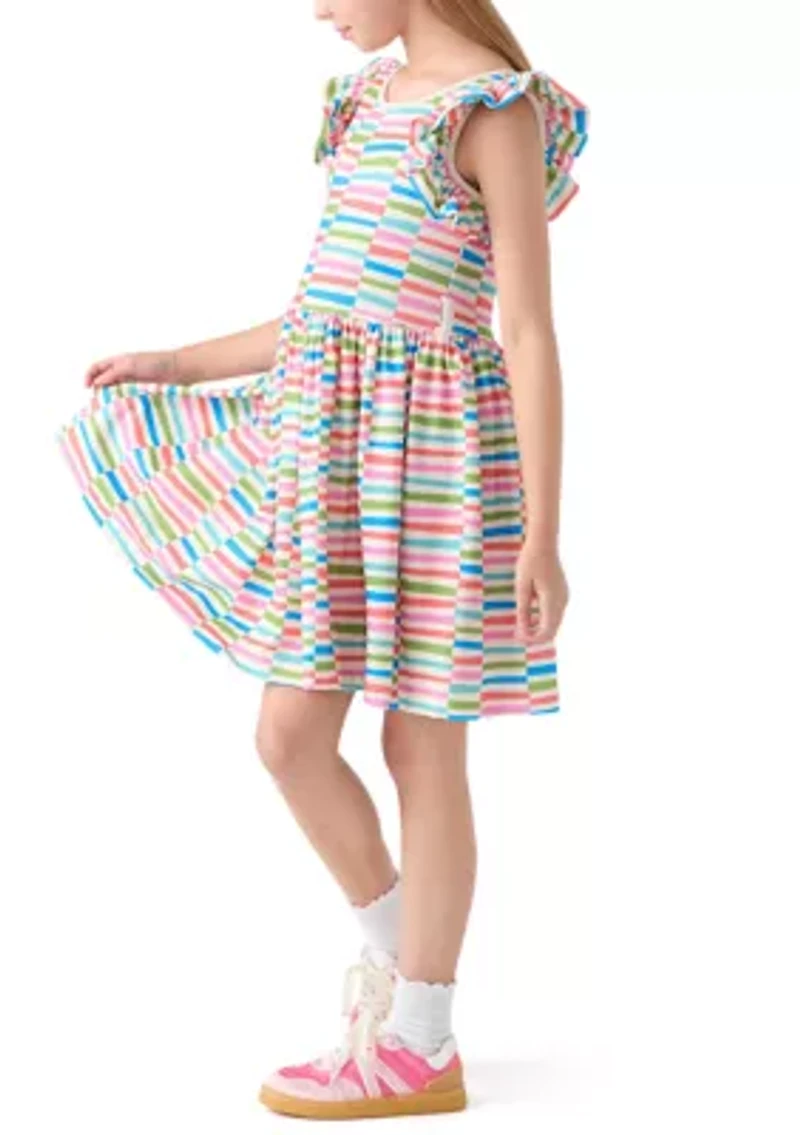Girls 7-16 Striped Dress and Bag Set