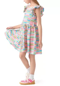 Girls 7-16 Striped Dress and Bag Set