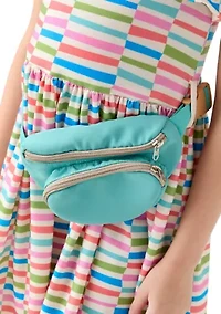 Girls 7-16 Striped Dress and Bag Set