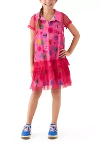 Girls 7-16 Emoji Overlay Dress