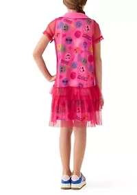 Girls 7-16 Emoji Overlay Dress