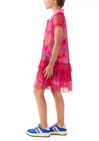 Girls 7-16 Emoji Overlay Dress