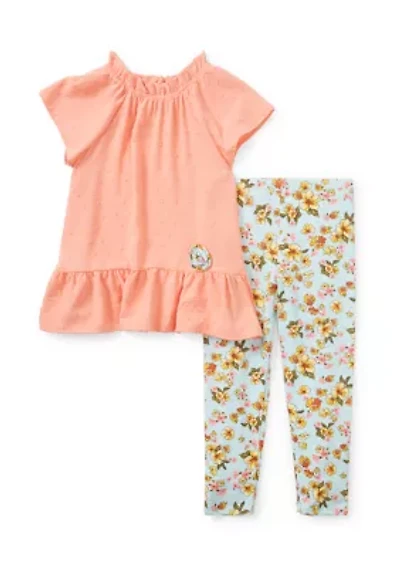 Girls 4-6 Raglan Clipdot Set