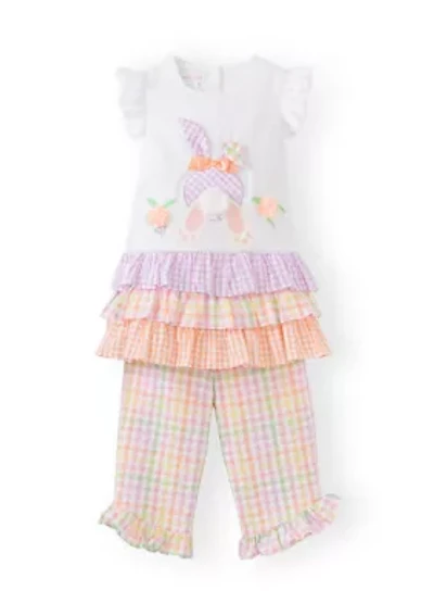 Girls 4-6x Tiered Bunny Shirt and Pants Set