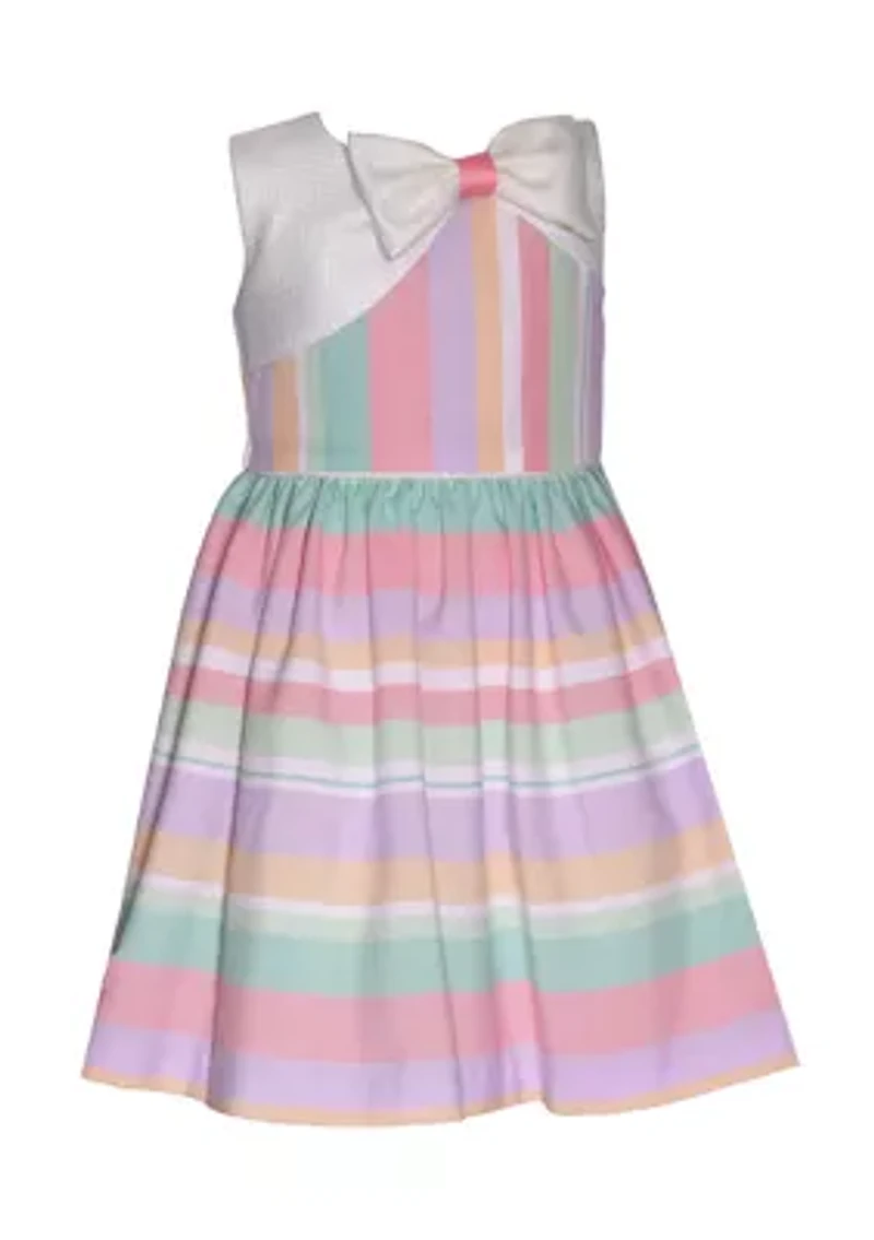 Girls 7-16 Stripe Asymmetrical Popover Linen Dress