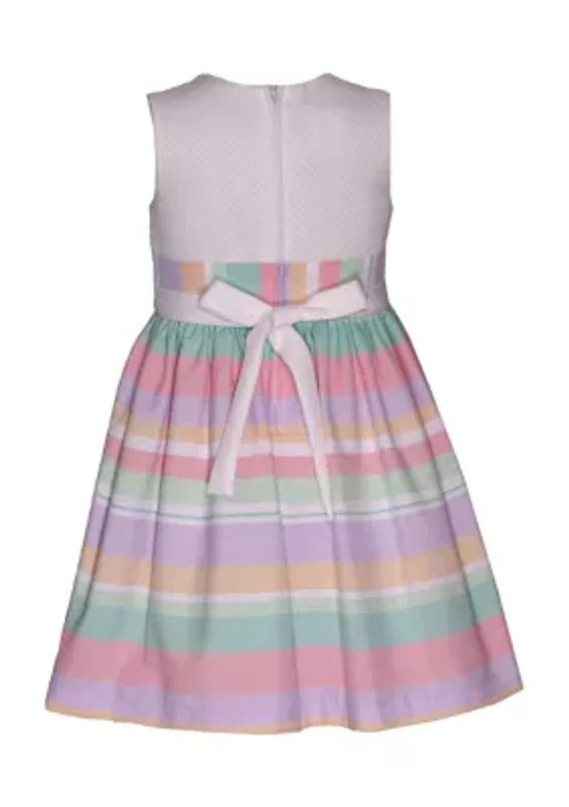 Girls 7-16 Stripe Asymmetrical Popover Linen Dress