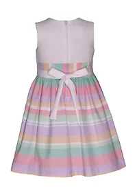 Girls 7-16 Stripe Asymmetrical Popover Linen Dress