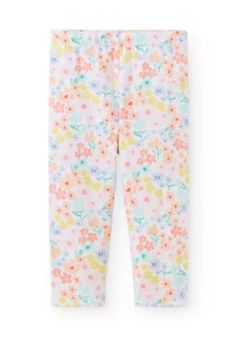 Girls 4-6x Eyelet Raglan Shirt and Leggings Set