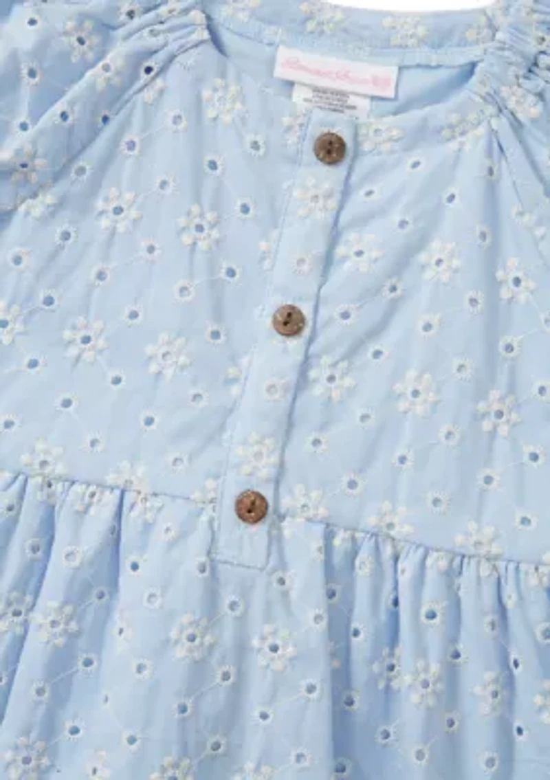 Girls 4-6x Eyelet Raglan Shirt and Leggings Set