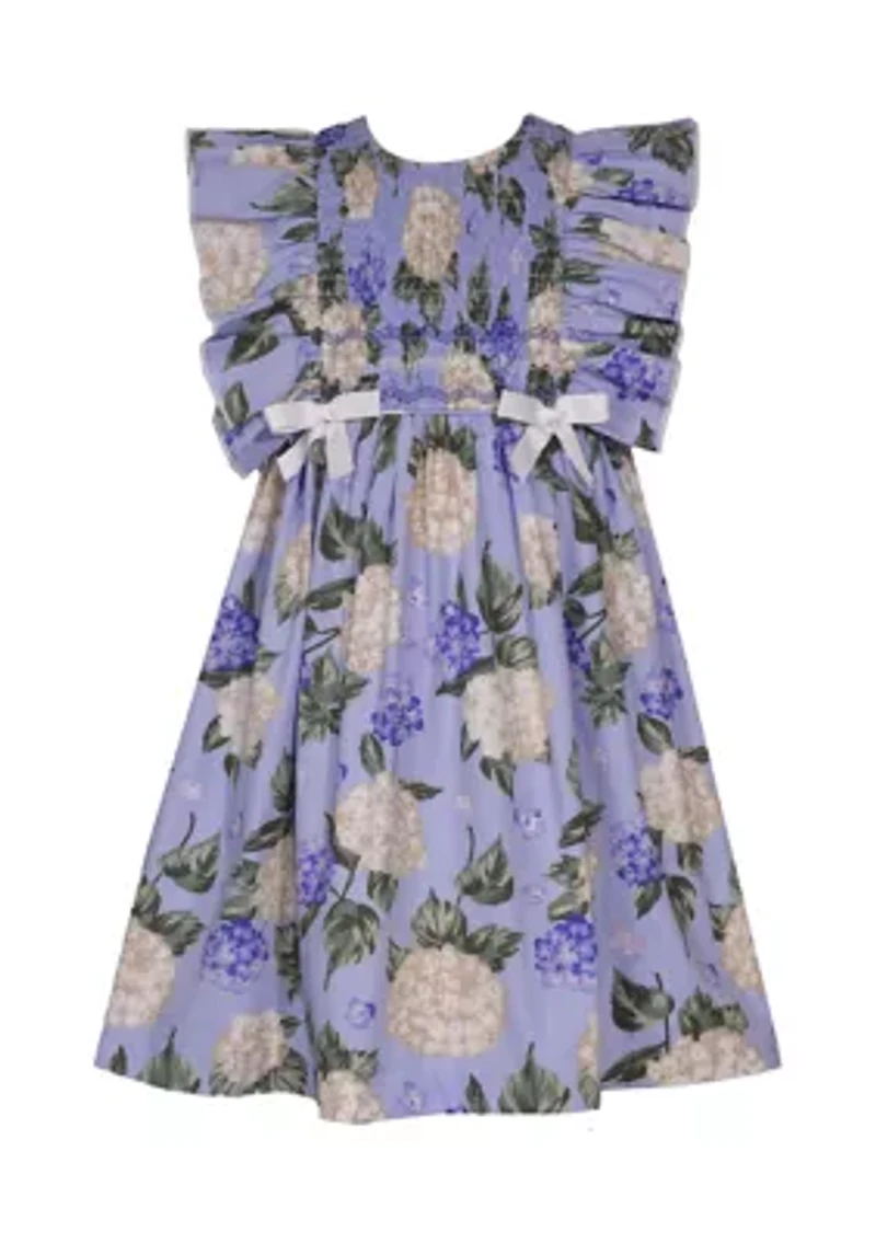 Girls 4-6x Hydrangea Pinafore Printed Dress