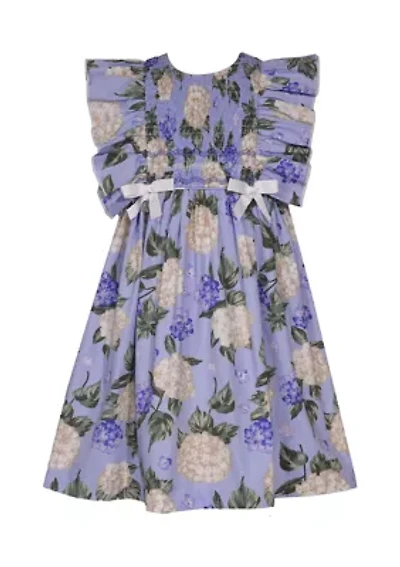 Girls 4-6x Hydrangea Pinafore Printed Dress