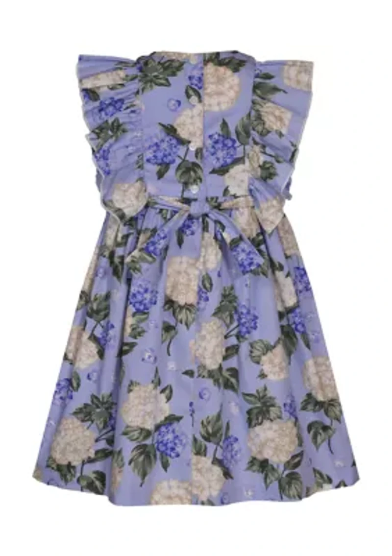 Girls 4-6x Hydrangea Pinafore Printed Dress