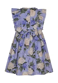 Girls 4-6x Hydrangea Pinafore Printed Dress
