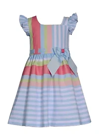 Girls 4-6x Stripe Linen Pull Through Dress