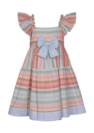 Girls 4-6x Muted Stripe Linen Dress