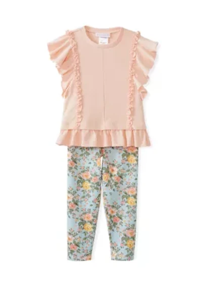 Girls 4-6x Ruffle Top and Floral Leggings Set