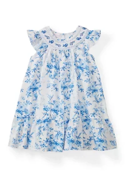 Girls 4-6 Floral Smocked Bishop Dress