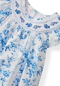 Girls 4-6 Floral Smocked Bishop Dress