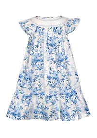 Girls 4-6 Floral Smocked Bishop Dress