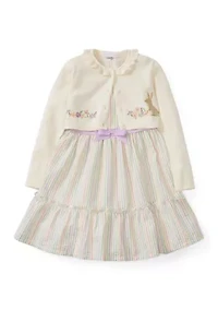 Girls 4-6 Seersucker Bunny Cardigan