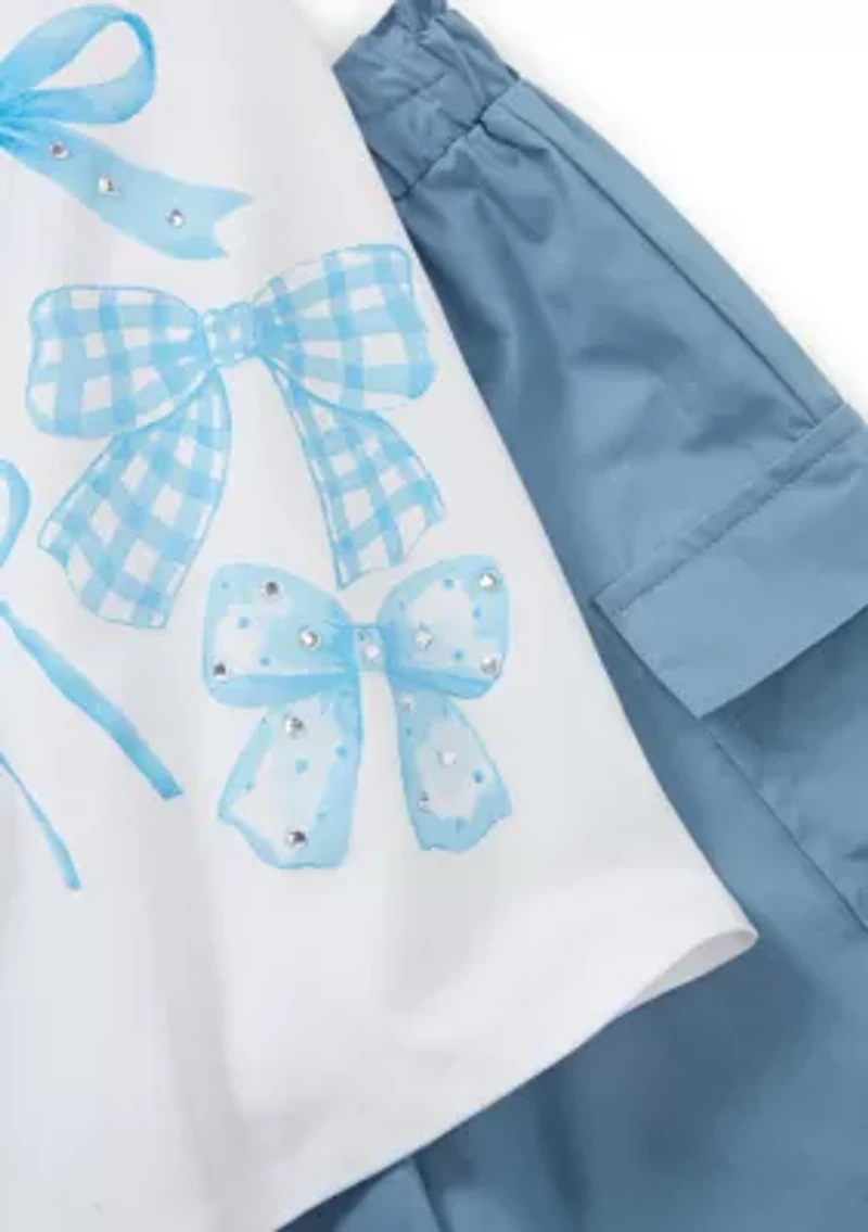 Girls 4-6x Bow Top and Joggers Set