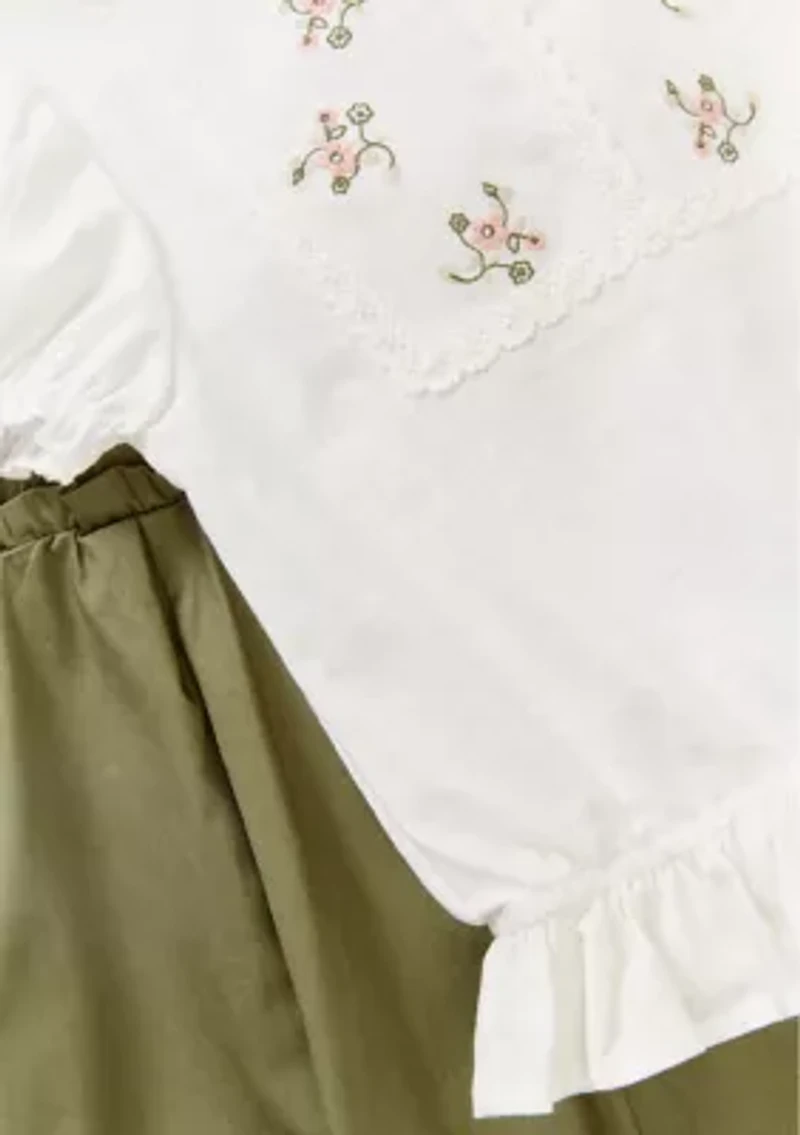Girls 4-6 Embroidered Top and Joggers Set