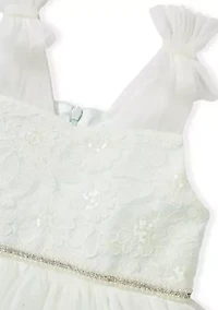 Girls 4-6 Tie Shoulder Ballerina Dress