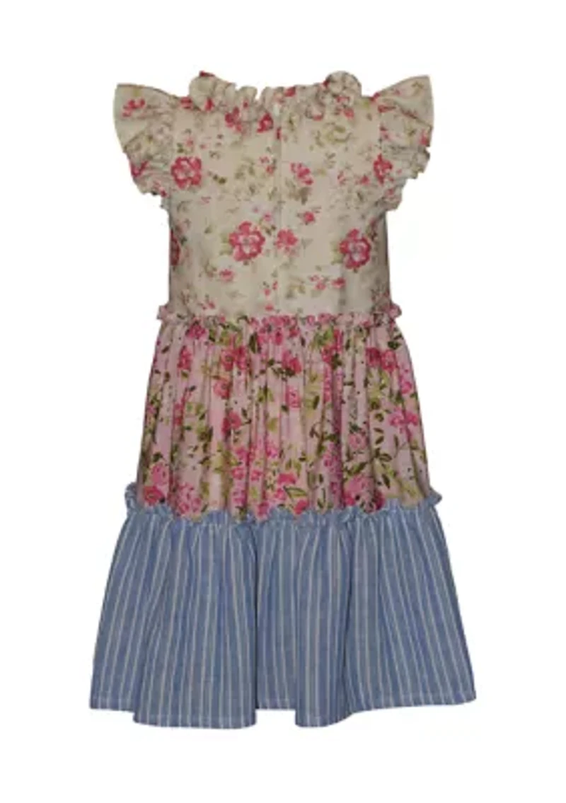 Girls 4-6 Mixed Floral Tiered Dress